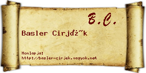 Basler Cirjék névjegykártya